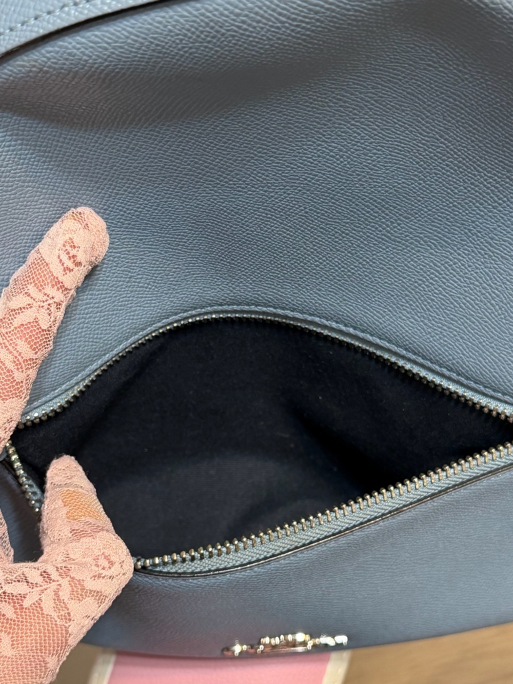 Coach Sky Blue Leather Backpack - Picture 3 of 11